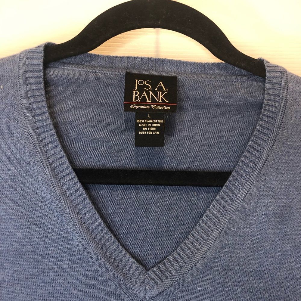 Jos. A. Bank Pima Cotton long sleeve v neck sweater size large - Picture 4 of 7